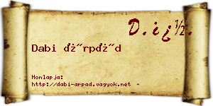 Dabi Árpád névjegykártya