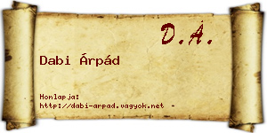 Dabi Árpád névjegykártya