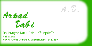 arpad dabi business card